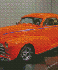 Orange 48 Chevy Fleetline Diamond Painting