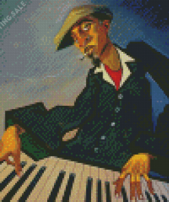 Piano And Man Abstract Diamond Painting