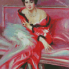 Portrait Of Madame Juillard In Red Giovanni Art Diamond Painting