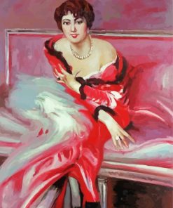 Portrait Of Madame Juillard In Red Giovanni Art Diamond Painting