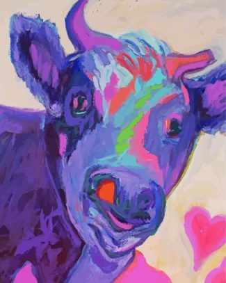 Purple Cow Art Diamond Painting