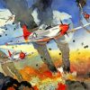 Red Tails Planes In War Diamond Painting