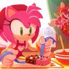 Sonic Amy Rose Preparing Cake Diamond Painting