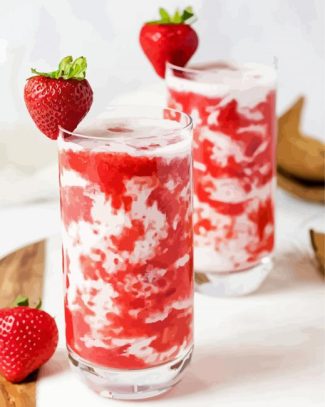 Strawberry Milk Drink Diamond Painting