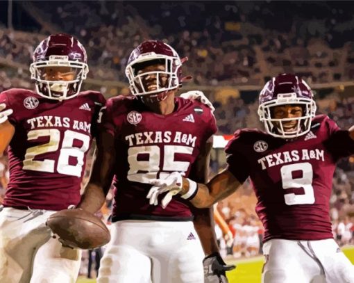 Texas AM Aggies Football Players Diamond Painting