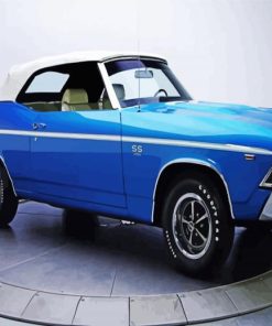 White And Blue Chevelle Ss DIamond painting