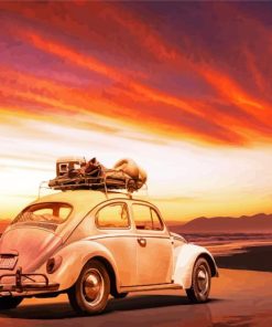 Beetle VW Car Sunset Diamond Painting