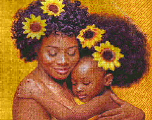 Black Mom And Daughter Photo Shoot Diamond Painting