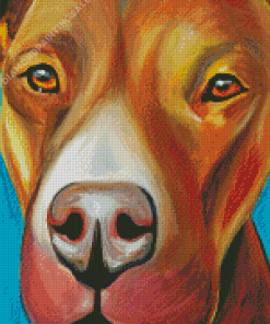 Brown Abstract Pitbull Dog Diamond Painting