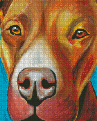 Brown Abstract Pitbull Dog Diamond Painting