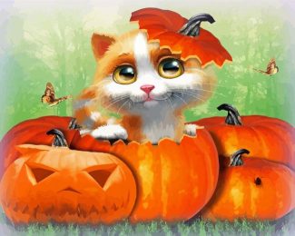 Cartoon Halloween Cats Diamond Painting