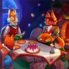 Christmas Fox Family Diamond Painting