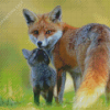 Cute Fox Family Diamond Painting