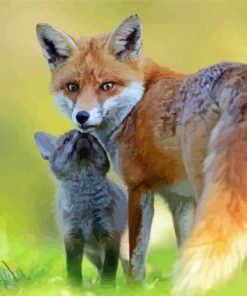 Cute Fox Family Diamond Painting