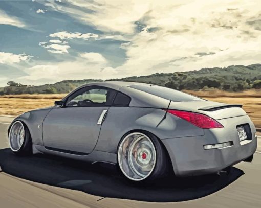 Fast Nissan 350Z On Road Diamond Painting