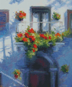 Flower Balcony Italy Art Diamond Painting