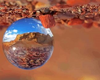 Glass Globe Desert Reflection Diamond Painting