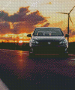 Golf Gti VW Car Sunset Diamond Painting