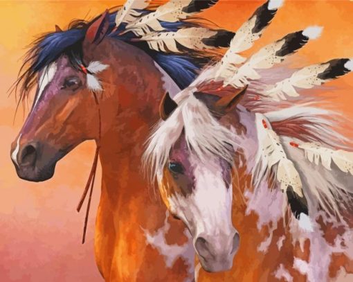 Indian Tribal Horses Diamond Painting