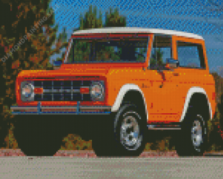 Orange 1977 Bronco Four Wheel Drive Diamond Painting