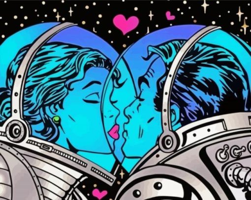 Pop Astronaut Couple Diamond Painting