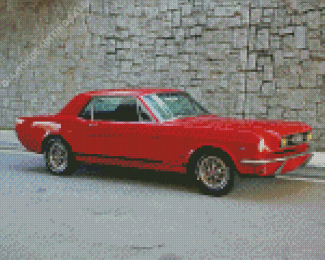 Red 1966 Mustang Diamond Painting