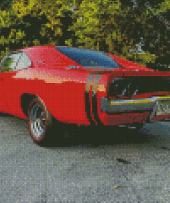 Red 1968 Dodge Charger Diamond Painting