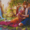 Roman Couple In The Garden Diamond Painting