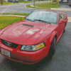 2000 Red Ford Mustang Gt Car Diamond Painting