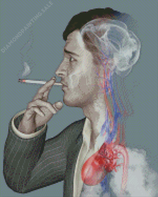 Man With Cigarette Illustration Diamond Painting