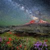 Mount St Helens At Night Diamond Painting