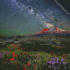 Mount St Helens At Night Diamond Painting