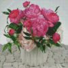 Pink Peonies And Ranunculus Vase Diamond Painting