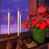 Poinsettia Flowers With Candles Diamond Painting
