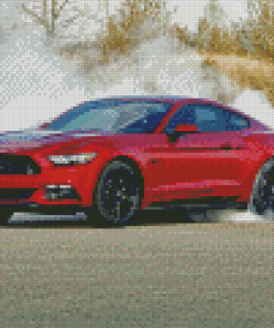 Red Mustang Gt Drifting Diamond Painting