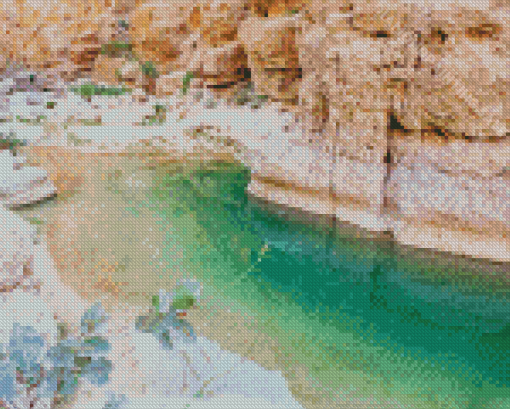 Wadi Ash Shab River In Oman Diamond Painting