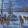 Wintry Wolves Animals Diamond Painting