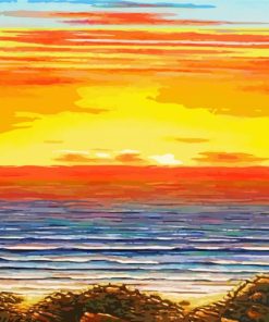 Abstract Beach And Ocean Sunset Diamond Painting