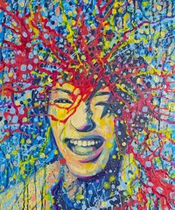 Abstract Colorful Laughing Lady Diamond Painting