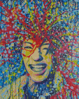 Abstract Colorful Laughing Lady Diamond Painting