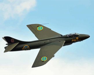 Black Hawker Hunter Diamond Painting