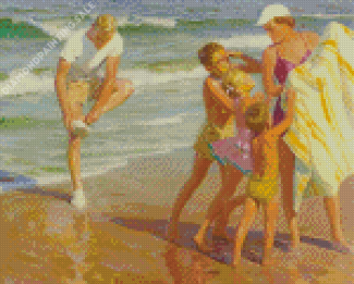 Happy Family Beach Diamond Painting
