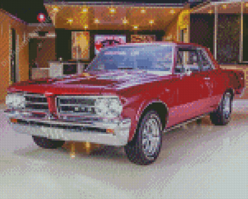 Red 1964 GTO Car Diamond Painting