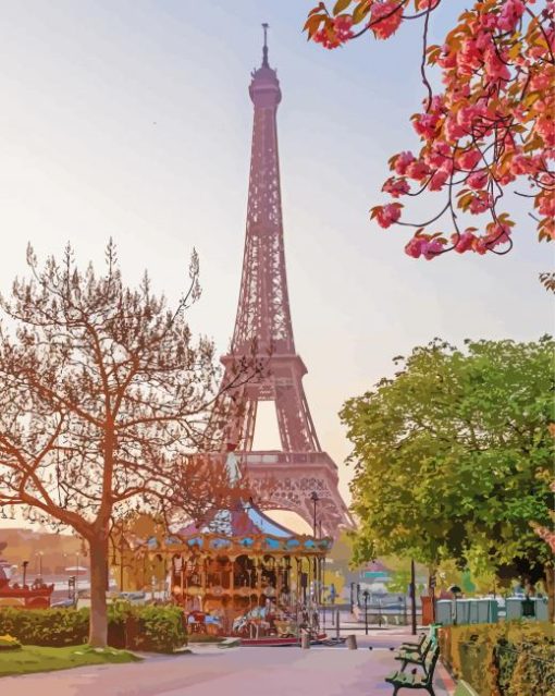 The Eiffel Tower Springtime In Paris Diamond Painting