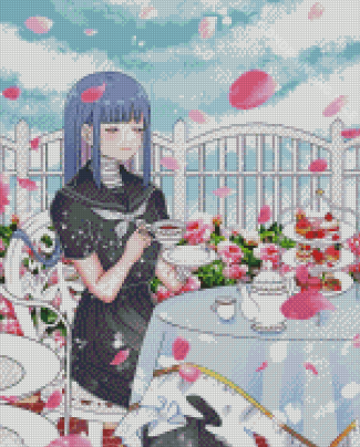 Anime Girl Drinking Tea Diamond Painting