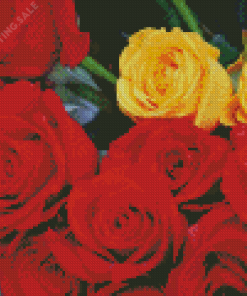 Blooming Red And Yellow Roses Diamond Painting
