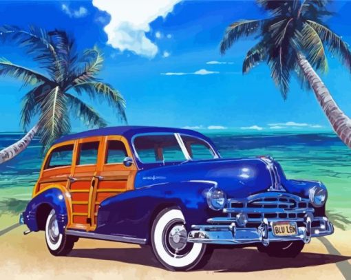 Blue Woodie Beach Diamond Painting