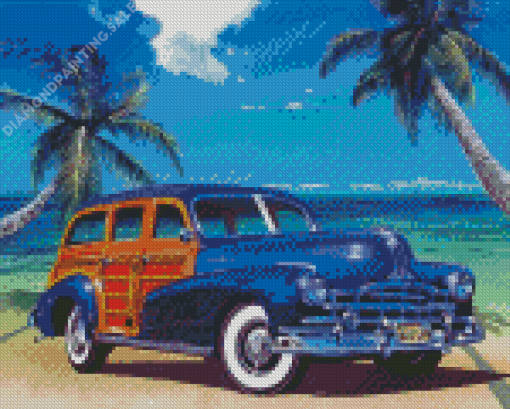 Blue Woodie Beach Diamond Painting