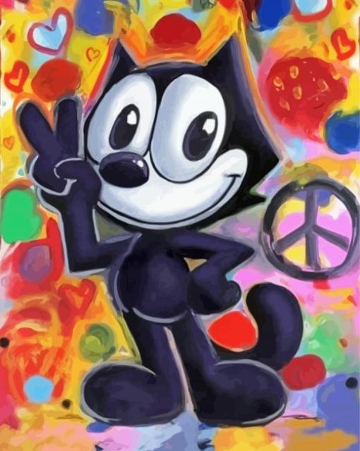 Cartoon Felix The Cat Art Diamond Painting
