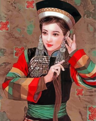 Girl In China Dress Diamond Painting